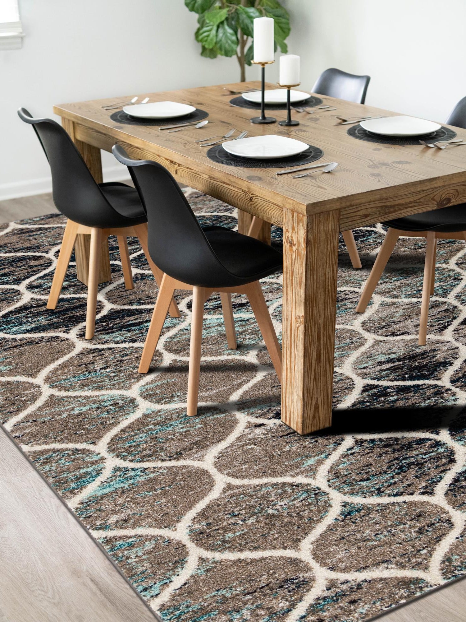 Blue Multicolor 10' x 13' 1 Trellis Frieze Rectangle Area Rug Geometric Modern Unique Stain Resistant Easy Clean Carpet for Living, Dining, Bedrooms, Office for Sale at Rug Engine
