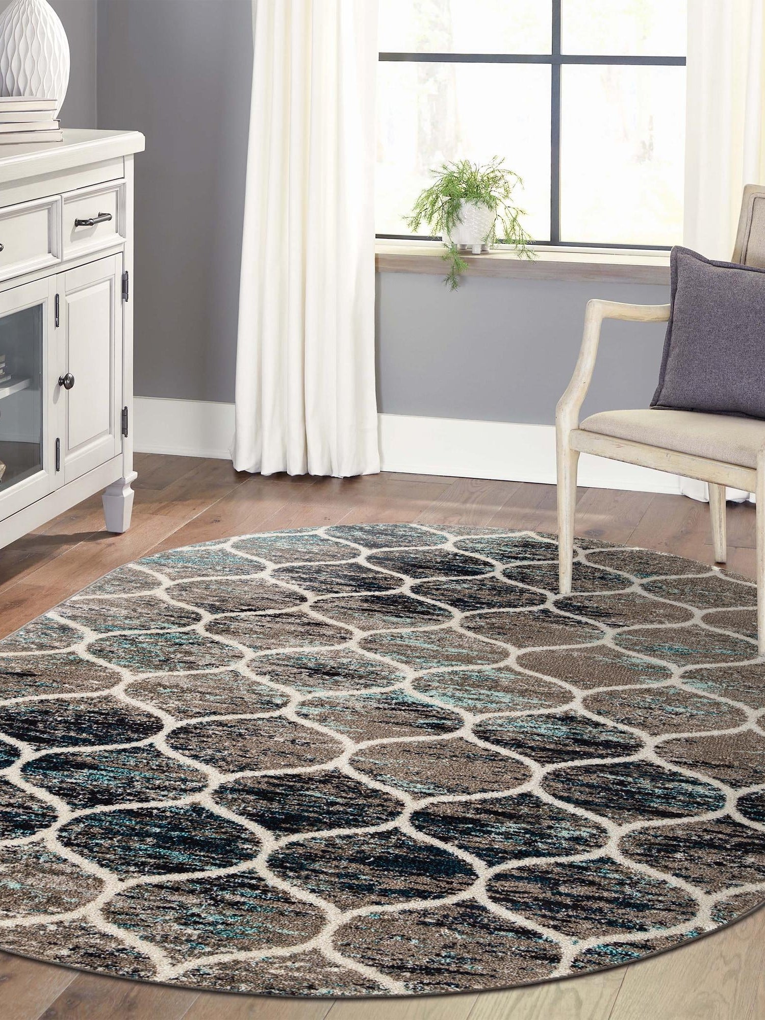 Blue Multicolor 2' x 3' 1 Trellis Frieze Oval Area Rug Geometric Modern Unique Stain Resistant Easy Clean Carpet for Living, Dining, Bedrooms, Office for Sale at Rug Engine