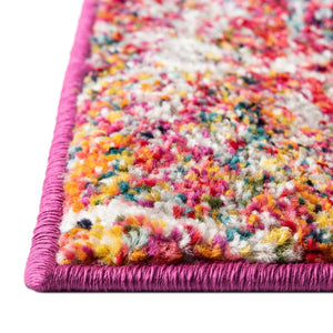 Multicolor 5' 3 x 5' 3 Trellis Frieze Square Area Rug Geometric Modern Unique Stain Resistant Easy Clean Carpet for Living, Dining, Bedrooms, Office for Sale at Rug Engine