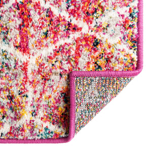 Multicolor 7' 1 x 7' 1 Trellis Frieze Square Area Rug Geometric Modern Unique Stain Resistant Easy Clean Carpet for Living, Dining, Bedrooms, Office for Sale at Rug Engine