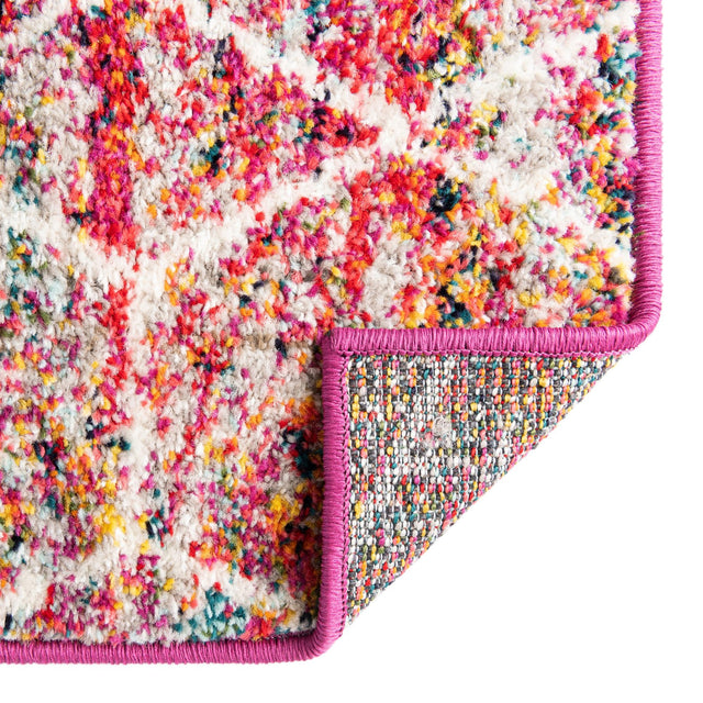 Multicolor 7' 1 x 7' 1 Trellis Frieze Square Area Rug Geometric Modern Unique Stain Resistant Easy Clean Carpet for Living, Dining, Bedrooms, Office for Sale at Rug Engine