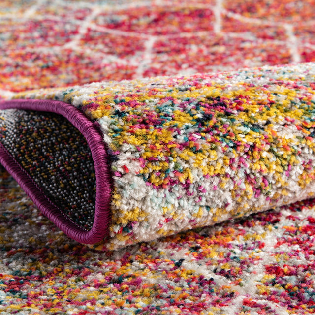Multicolor 7' 1 x 7' 1 Trellis Frieze Octagon Area Rug Geometric Modern Unique Stain Resistant Easy Clean Carpet for Living, Dining, Bedrooms, Office for Sale at Rug Engine