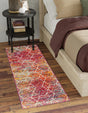 Multicolor 2' x 5' 1 Trellis Frieze Runner Area Rug Geometric Modern Unique Stain Resistant Easy Clean Carpet for Living, Dining, Bedrooms, Office for Sale at Rug Engine
