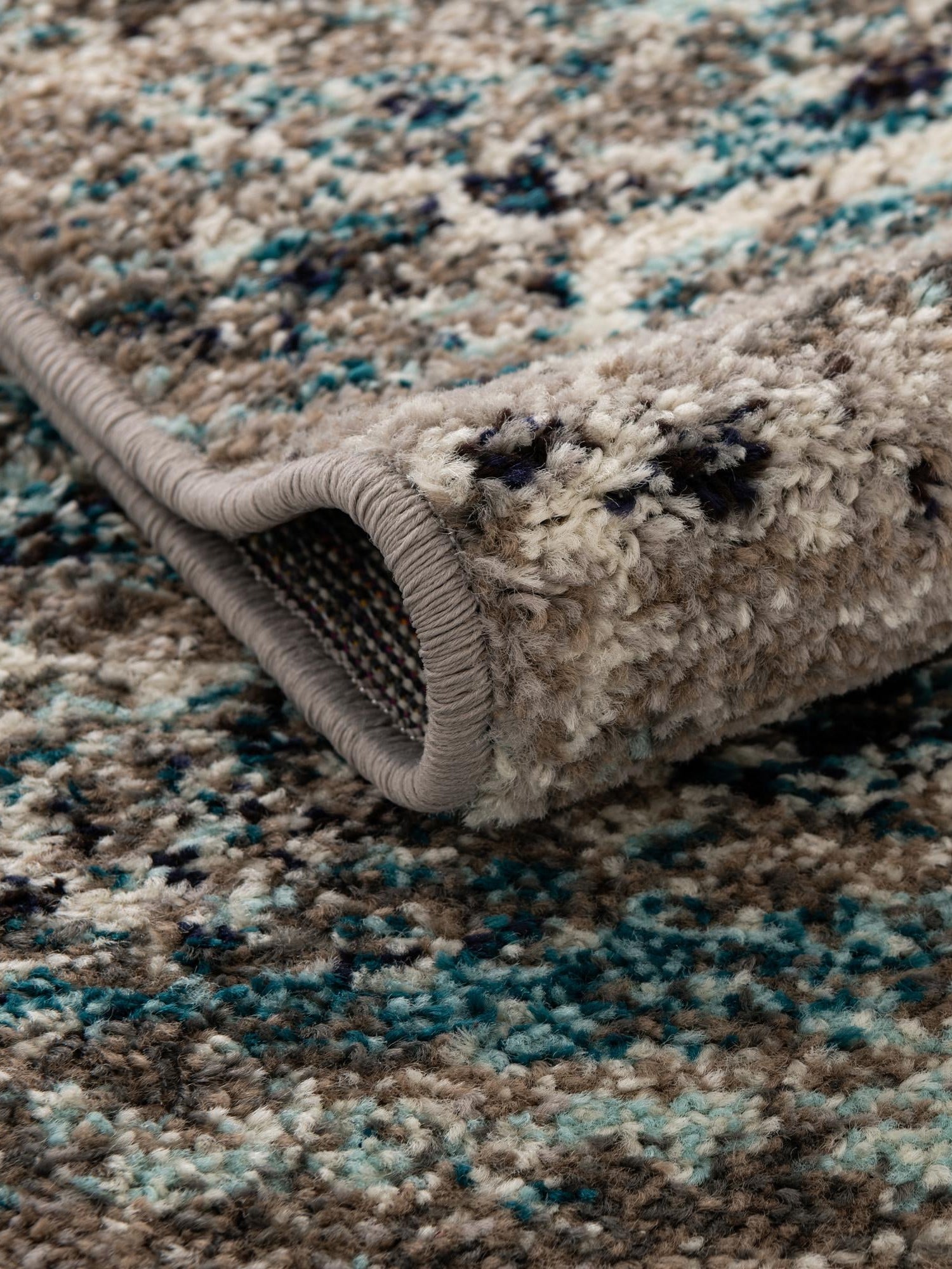 Blue Multicolor 4' 1 x 4' 1 Trellis Frieze Octagon Area Rug Geometric Modern Unique Stain Resistant Easy Clean Carpet for Living, Dining, Bedrooms, Office for Sale at Rug Engine