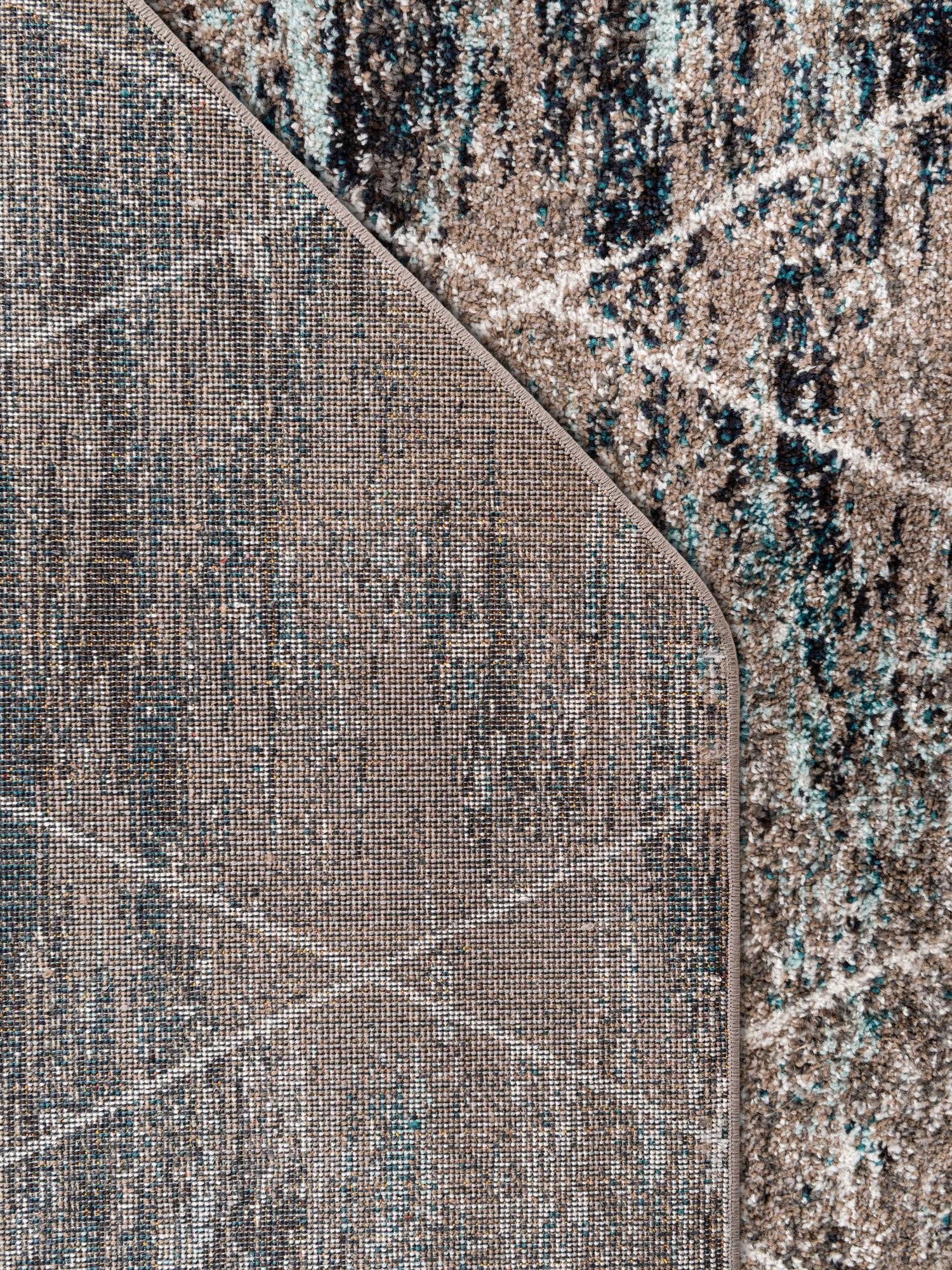 Blue Multicolor 4' 1 x 4' 1 Trellis Frieze Octagon Area Rug Geometric Modern Unique Stain Resistant Easy Clean Carpet for Living, Dining, Bedrooms, Office for Sale at Rug Engine