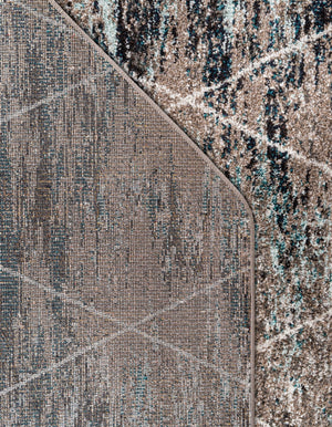 Blue Multicolor 7' 10 x 7' 10 Trellis Frieze Octagon Area Rug Geometric Modern Unique Stain Resistant Easy Clean Carpet for Living, Dining, Bedrooms, Office for Sale at Rug Engine