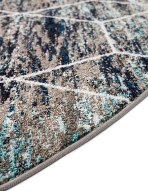 Blue Multicolor 3' 1 x 5' 3 Trellis Frieze Oval Area Rug Geometric Modern Unique Stain Resistant Easy Clean Carpet for Living, Dining, Bedrooms, Office for Sale at Rug Engine