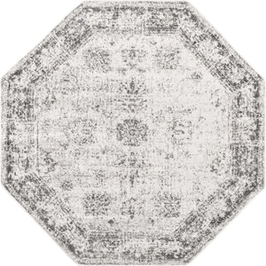 Gray 6' 1 x 6' 1 Sofia Octagon Area Rug Durable Easy Clean Stain Resistant Unique Carpet for Affordable Interior Home Design for Sale at Rug Engine