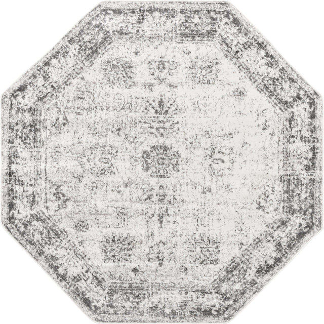 Gray 6' 1 x 6' 1 Sofia Octagon Area Rug Durable Easy Clean Stain Resistant Unique Carpet for Affordable Interior Home Design for Sale at Rug Engine