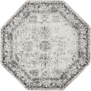 Gray 4' 1 x 4' 1 Sofia Octagon Area Rug Durable Easy Clean Stain Resistant Unique Carpet for Affordable Interior Home Design for Sale at Rug Engine