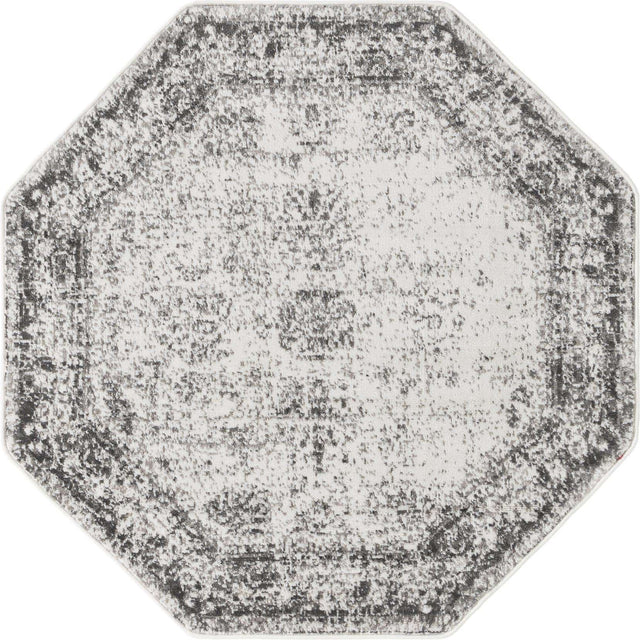 Gray 4' 1 x 4' 1 Sofia Octagon Area Rug Durable Easy Clean Stain Resistant Unique Carpet for Affordable Interior Home Design for Sale at Rug Engine