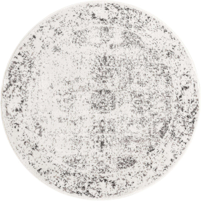 Gray 4' 1 x 4' 1 Sofia Round Area Rug Durable Easy Clean Stain Resistant Unique Carpet for Affordable Interior Home Design for Sale at Rug Engine