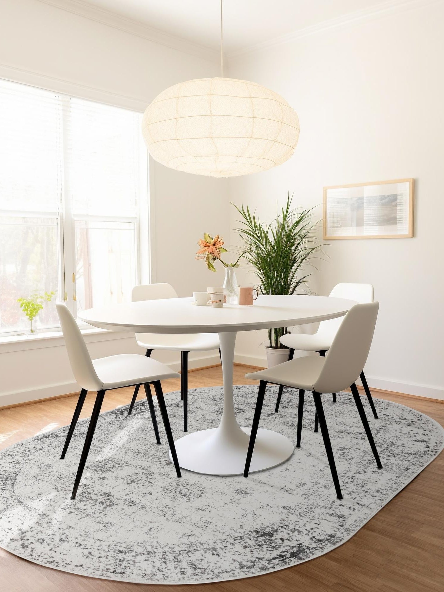 Gray 7' 10 x 10' Sofia Oval Area Rug Durable Easy Clean Stain Resistant Unique Carpet for Affordable Interior Home Design for Sale at Rug Engine
