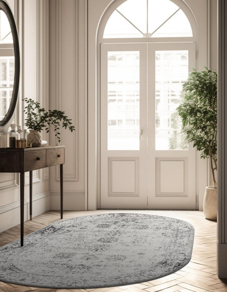Gray 2' x 3' 1 Sofia Oval Area Rug Durable Easy Clean Stain Resistant Unique Carpet for Affordable Interior Home Design for Sale at Rug Engine