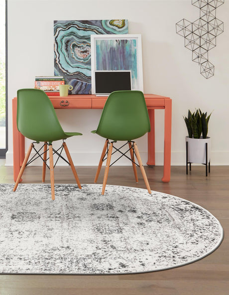 Gray 2' x 3' 1 Sofia Oval Area Rug Durable Easy Clean Stain Resistant Unique Carpet for Affordable Interior Home Design for Sale at Rug Engine