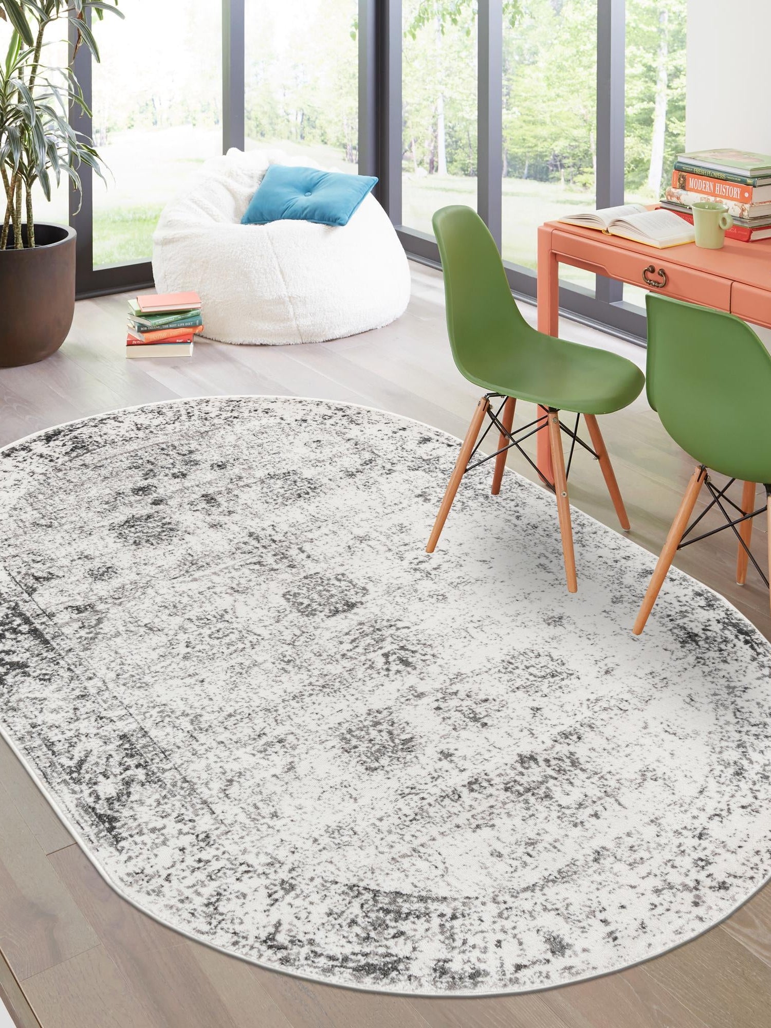 Gray 2' x 3' 1 Sofia Oval Area Rug Durable Easy Clean Stain Resistant Unique Carpet for Affordable Interior Home Design for Sale at Rug Engine