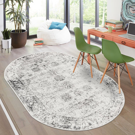 Gray 2' x 3' 1 Sofia Oval Area Rug Durable Easy Clean Stain Resistant Unique Carpet for Affordable Interior Home Design for Sale at Rug Engine