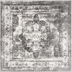 Gray 3' 1 x 3' 1 Sofia Square Area Rug Durable Easy Clean Stain Resistant Unique Carpet for Affordable Interior Home Design for Sale at Rug Engine