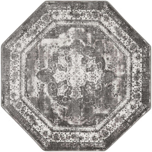 Gray 6' 1 x 6' 1 Sofia Octagon Area Rug Durable Easy Clean Stain Resistant Unique Carpet for Affordable Interior Home Design for Sale at Rug Engine