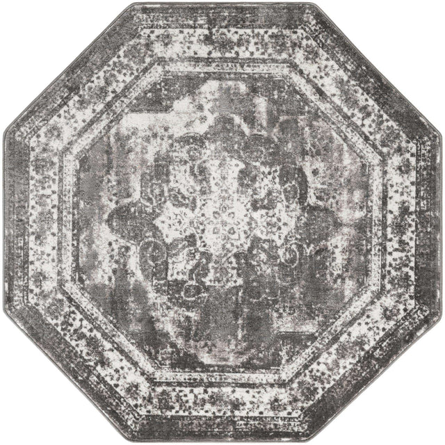 Gray 6' 1 x 6' 1 Sofia Octagon Area Rug Durable Easy Clean Stain Resistant Unique Carpet for Affordable Interior Home Design for Sale at Rug Engine