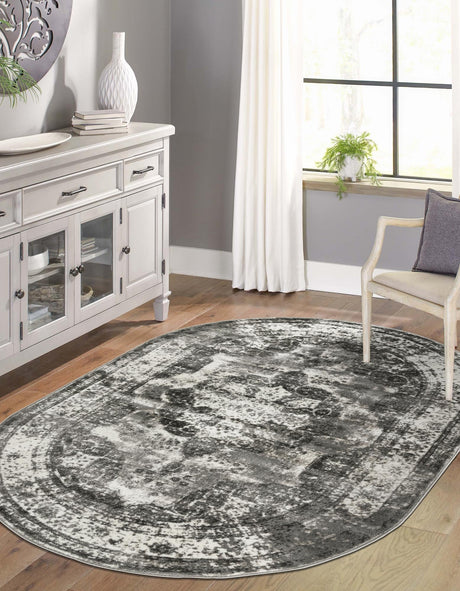 Gray 2' x 3' 1 Sofia Oval Area Rug Durable Easy Clean Stain Resistant Unique Carpet for Affordable Interior Home Design for Sale at Rug Engine
