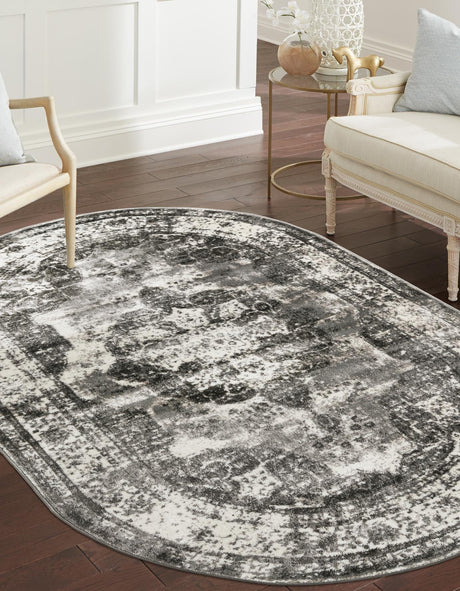 Gray 2' x 3' 1 Sofia Oval Area Rug Durable Easy Clean Stain Resistant Unique Carpet for Affordable Interior Home Design for Sale at Rug Engine