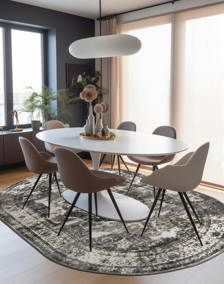 Gray 2' x 3' 1 Sofia Oval Area Rug Durable Easy Clean Stain Resistant Unique Carpet for Affordable Interior Home Design for Sale at Rug Engine