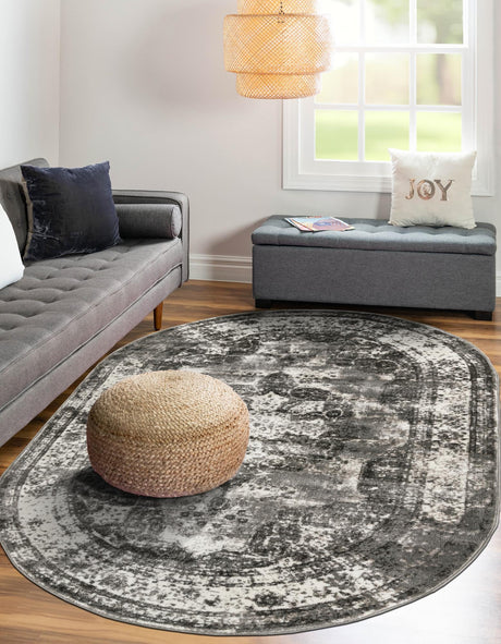 Gray 2' x 3' 1 Sofia Oval Area Rug Durable Easy Clean Stain Resistant Unique Carpet for Affordable Interior Home Design for Sale at Rug Engine