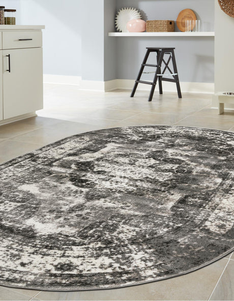Gray 2' x 3' 1 Sofia Oval Area Rug Durable Easy Clean Stain Resistant Unique Carpet for Affordable Interior Home Design for Sale at Rug Engine