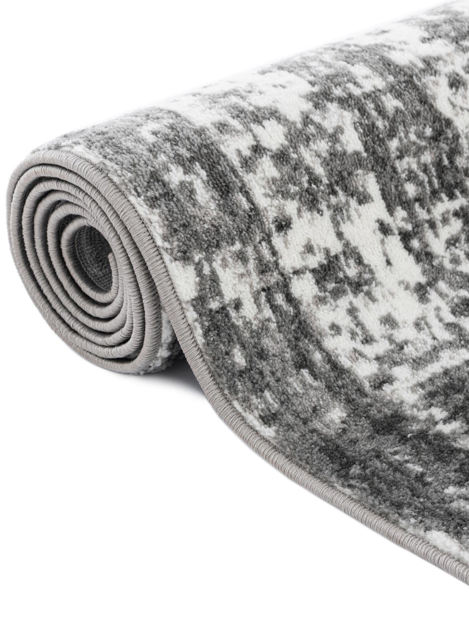 Gray 4' 1 x 6' 1 Sofia Oval Area Rug Durable Easy Clean Stain Resistant Unique Carpet for Affordable Interior Home Design for Sale at Rug Engine