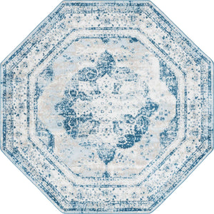 Blue 8' x 8' Sofia Octagon Rug