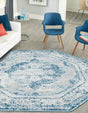 Blue 4' x 4' Sofia Octagon Rug