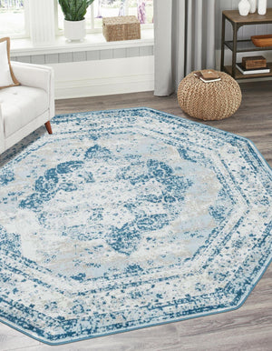 Blue 4' x 4' Sofia Octagon Rug