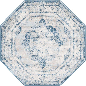 Blue 4' x 4' Sofia Octagon Rug