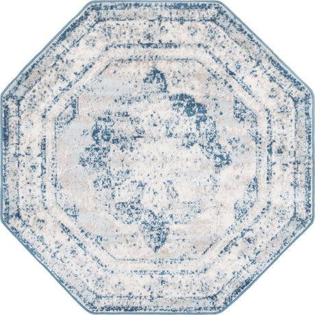 Blue 4' x 4' Sofia Octagon Rug