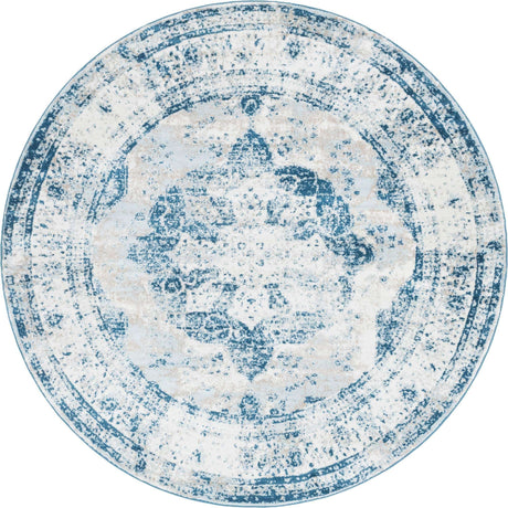 Blue 8' x 8' Sofia Round Rug