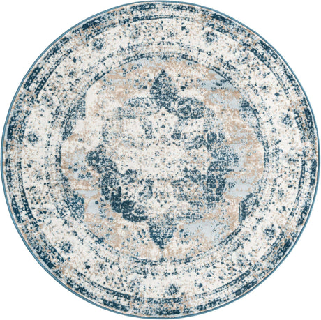 Blue 6' x 6' Sofia Round Rug