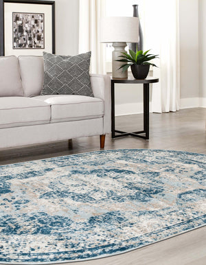 Blue 3' 3 x 5' 3 Sofia Oval Rug