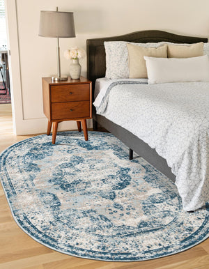 Blue 5' x 8' Sofia Oval Rug