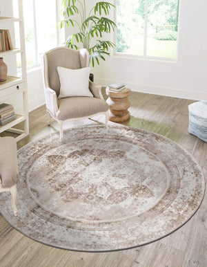 Beige 3' 3 x 3' 3 Sofia Round Rug