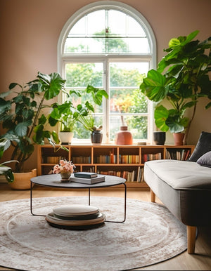 Beige 5' 1 x 5' 1 Sofia Round Rug