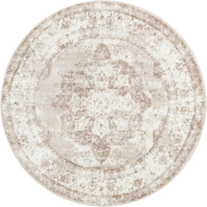Beige 4' x 4' Sofia Round Rug
