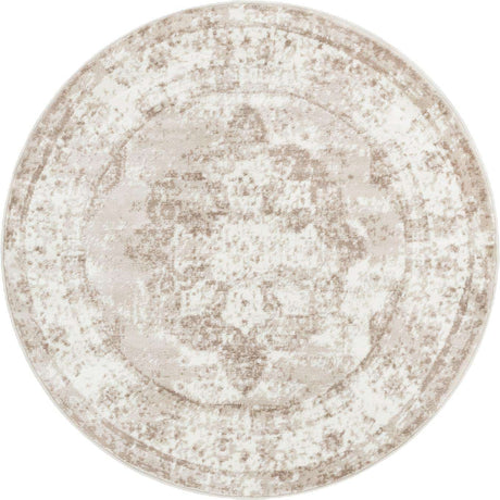 Beige 4' x 4' Sofia Round Rug