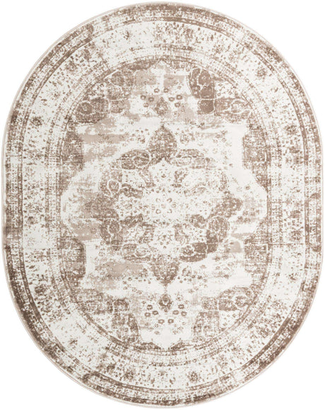 Beige 8' x 10' Sofia Oval Rug