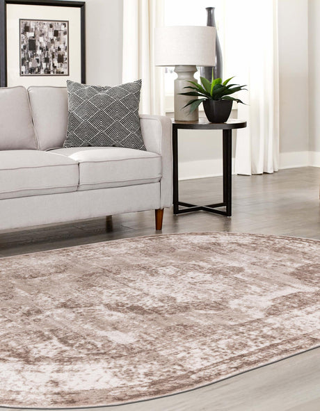 Beige 2' x 3' 1 Sofia Oval Area Rug Durable Easy Clean Stain Resistant Unique Carpet for Affordable Interior Home Design for Sale at Rug Engine