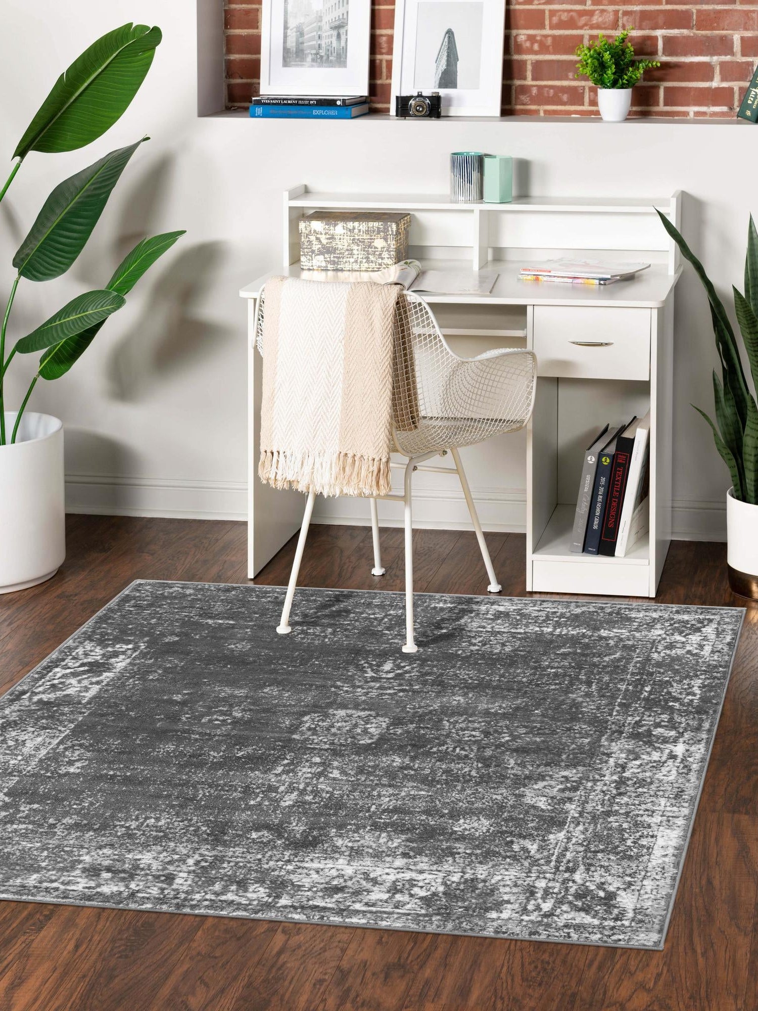 Dark Gray 10' x 10' Sofia Square Area Rug Durable Easy Clean Stain Resistant Unique Carpet for Affordable Interior Home Design for Sale at Rug Engine