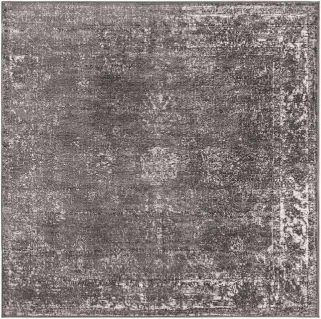 Dark Gray 5' 3 x 5' 3 Sofia Square Area Rug Durable Easy Clean Stain Resistant Unique Carpet for Affordable Interior Home Design for Sale at Rug Engine