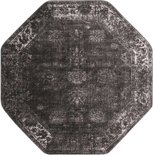 Dark Gray 7' 10 x 7' 10 Sofia Octagon Area Rug Durable Easy Clean Stain Resistant Unique Carpet for Affordable Interior Home Design for Sale at Rug Engine
