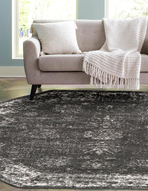 Dark Gray 7' 10 x 7' 10 Sofia Octagon Area Rug Durable Easy Clean Stain Resistant Unique Carpet for Affordable Interior Home Design for Sale at Rug Engine
