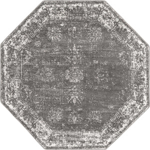 Dark Gray 6' 1 x 6' 1 Sofia Octagon Area Rug Durable Easy Clean Stain Resistant Unique Carpet for Affordable Interior Home Design for Sale at Rug Engine